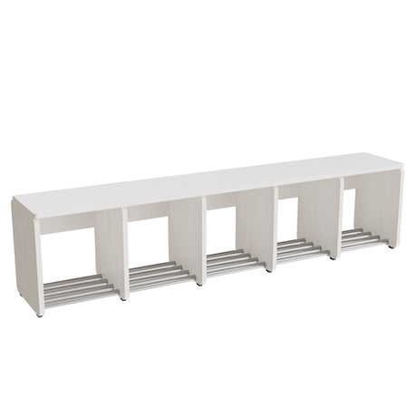 Garderobeindretning Eira Light, skohylde, 5 pladser, rumbredde 280 mm, hvidpigmenteret krydsfinér – image 1