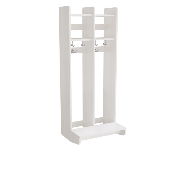 Garderobeindretning Eira Light, vægmodel 2 pladser, hvidpigmenteret krydsfinér, rumbredde 280 mm – image 1