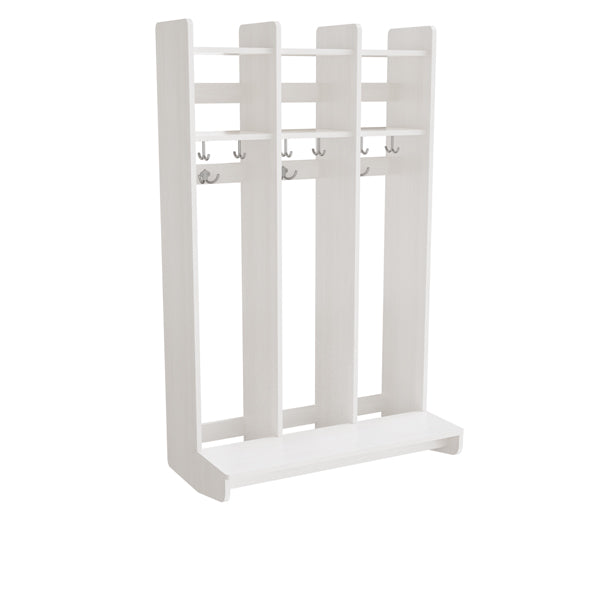 Garderobeindretning Eira Light, vægmodel 3 pladser, hvidpigmenteret krydsfinér, rumbredde 280 mm – image 1
