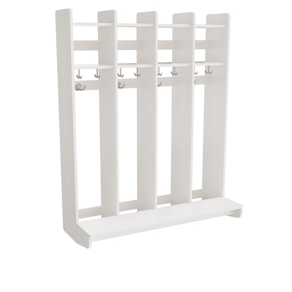 Garderobeindretning Eira Light, vægmodel 4 pladser, hvidpigmenteret krydsfinér, rumbredde 220 mm – image 1