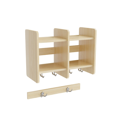 Garderobeindretning Eira Light, overhylde 2 pladser, 220 mm rumbredde, naturfarvet krydsfinér – image 1