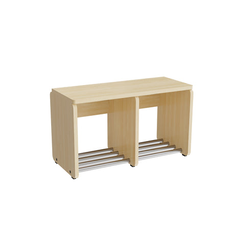 Garderobeindretning Eira Light, skohylde, 2 pladser, rumbredde 220 mm, naturfarvet krydsfinér – image 1