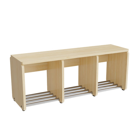 Garderobeindretning Eira Light, skohylde, 3 pladser, rumbredde 220 mm, naturfarvet krydsfinér – image 1