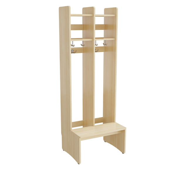 Garderobeindretning Eira Light, gulvmodel 2 pladser, 250 mm rumbredde, naturfarvet krydsfinér – image 1