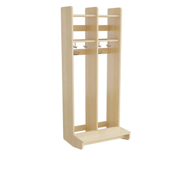 Garderobeindretning Eira Light, vægmodel 2 pladser, naturfarvet krydsfinér, rumbredde 280 mm – image 1