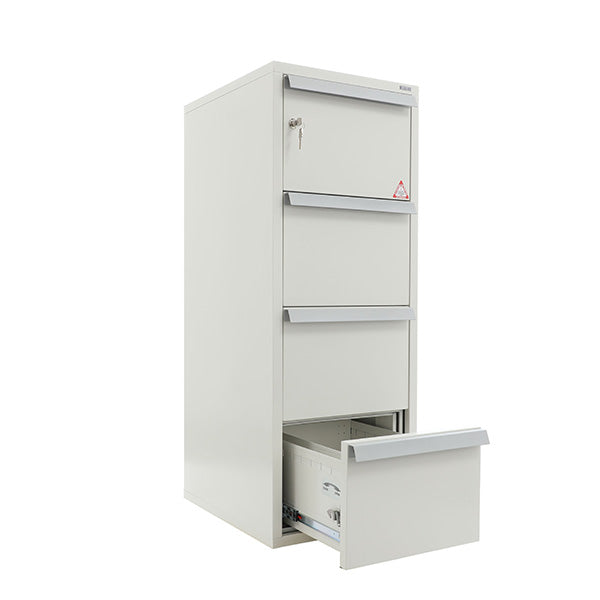 Brandsikkert arkivskab med 4 skuffer til A4 og folio format