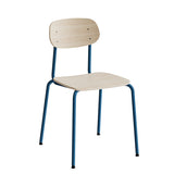 Stol Atlas 2111, hvidpigmenteret egelaminat, blåt stel