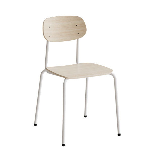 Stol Atlas 2111, hvidpigmenteret egelaminat, hvidt stel – image 1