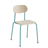 Stol Atlas 2111, hvidpigmenteret egelaminat, turkis stel