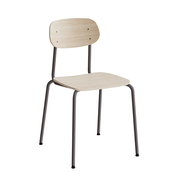 Stol Atlas 2111, hvidpigmenteret egelaminat, gråt stel