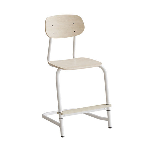 Stol Atlas, fritsving 2114, hvidpigmenteret egelaminat, hvidt stel