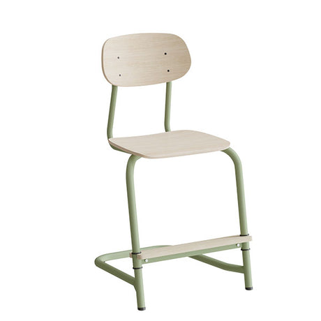 Stol Atlas, fritsving 2114, hvidpigmenteret egelaminat, grønt stel