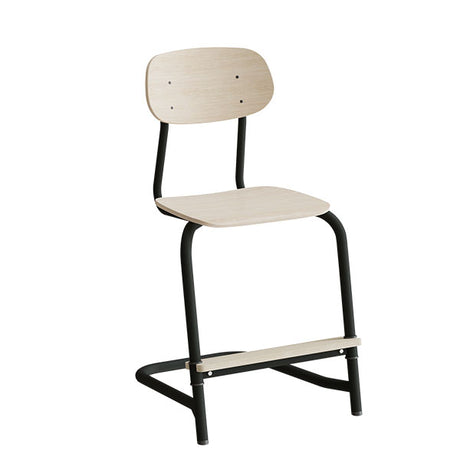 Stol Atlas, fritsving 2114, hvidpigmenteret egelaminat, sortoliven stel