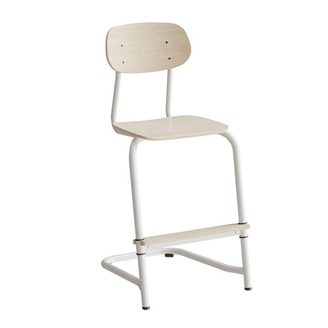 Stol Atlas, fritsving 2114, hvidpigmenteret egelaminat, hvidt stel – image 1