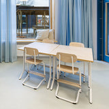 Stol Atlas, fritsving 2114, hvidpigmenteret egelaminat, hvidt stel