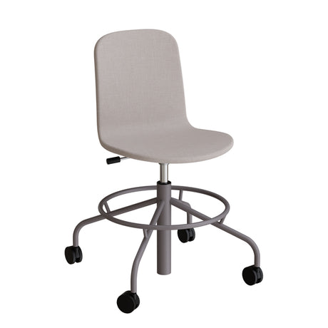 Stol ADD 5903, Fodkryds og hjul, Helbetrukket gråt tekstil, Gråt stel