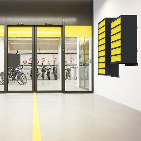 Opladningsskabe cykelbatterier B400 9 rum, gulvmodel, grå – image 5