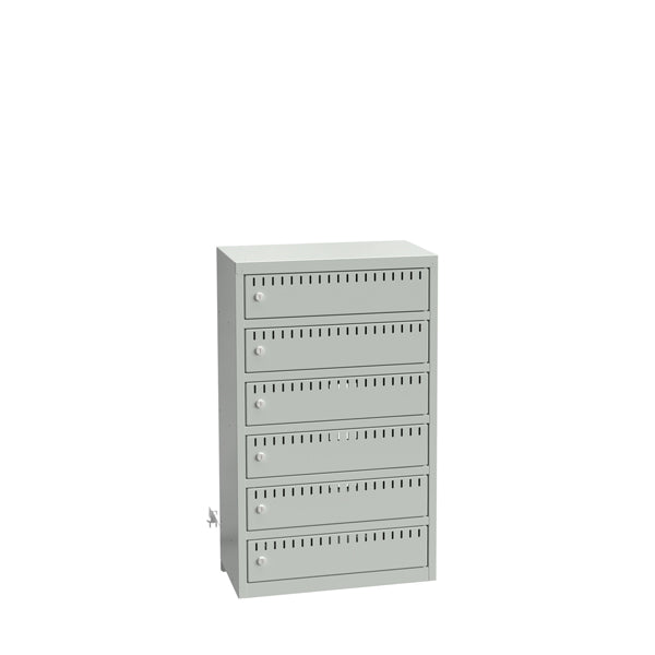 Opladningsskabe cykelbatterier B550 6 rum, vægmodel, grå – image 7