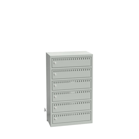 Opladningsskabe cykelbatterier B550 6 rum, vægmodel, grå – image 2