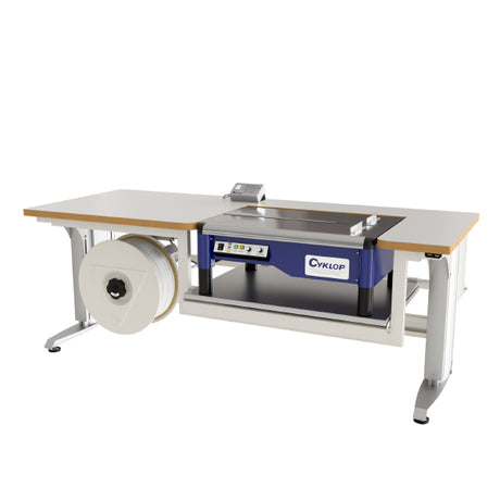 Bord 400 med vægt og pakkebånd, 2000x800mm 32 mm grå laminat bordplade – image 1