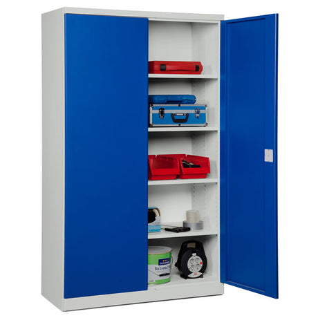 Opbevaringsskab i stål - ASHV 1980x1200x470 mm Blå døre – image 1