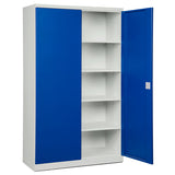 Opbevaringsskab i stål - ASHV 1980x1200x470 mm Blå døre – image 2