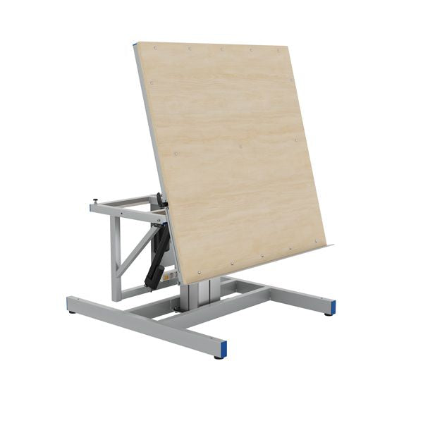 GBP Montagebord ErgoTilt 1-søjle, 1200x1205 RAL 9006 Inkl bordplade – Løftesøjler (billede 1)
