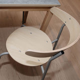 Stol Olle, birk laminat med alugråt stel – image 2