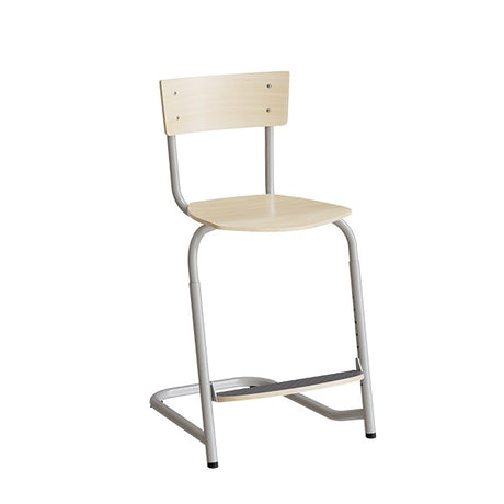 Stol Strong 275 justerbar, Birk laminat, Alugråt stel