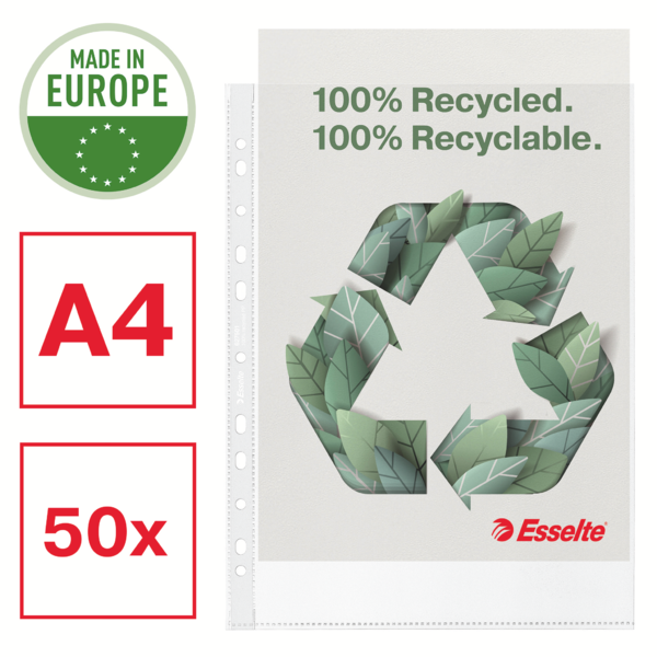 Lomme recycled 100my PP præg A4 (50)