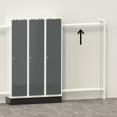 Hattehylde til garderobe B1000xD550 mm lysegrå – image 1