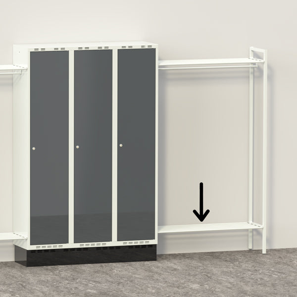 Skohylde til garderobe B1000xD550 mm lysegrå