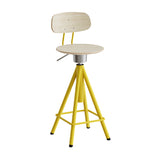 Taburet Atlas 2119, med hvidpigmenteret egelaminat, gult stel – image 2