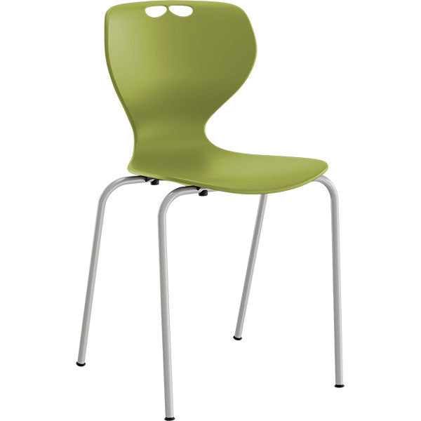 Stol Tarris, oliven sæde med alugråt stel – image 1