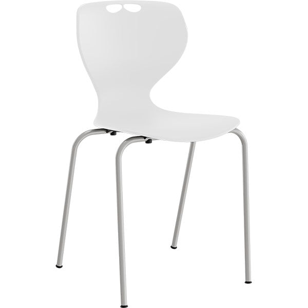 Stol Tarris, hvidt sæde med alugråt stel – image 1