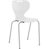 Stol Tarris, hvidt sæde med alugråt stel – image 1