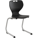 Stol Tarris Junior, sort sæde med alugråt C-stel