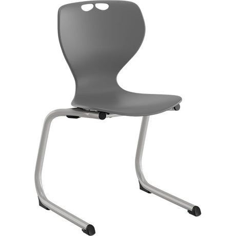 Stol Tarris Junior, gråt sæde med alugråt C-stel