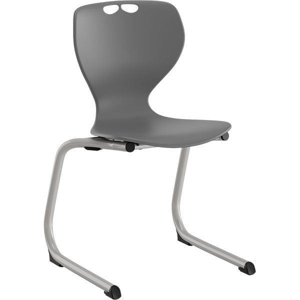 Stol Tarris Junior, gråt sæde med alugråt C-stel – image 2