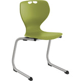 Stol Tarris Junior, oliven sæde med alugråt C-stel