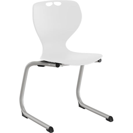 Stol Tarris Junior, hvidt sæde med alugråt C-stel