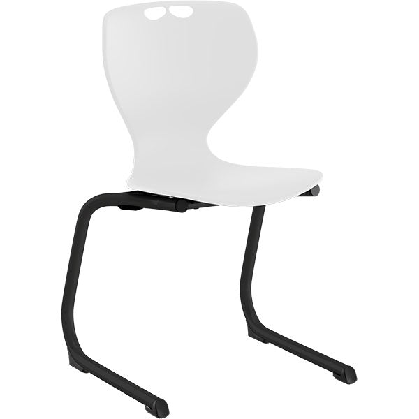 Stol Tarris Junior, hvidt sæde med sort C-stel – image 1