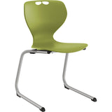 Stol Tarris, oliven sæde med alugråt C-stel