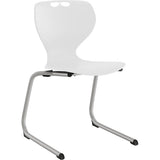 Stol Tarris, hvidt sæde med alugråt C-stel