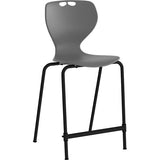 Stol Tarris Junior High, gråt sæde med sort stel