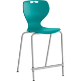 Stol Tarris Junior High, turkis sæde med alugråt stel – image 1