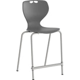 Stol Tarris Junior High, gråt sæde med alugråt stel