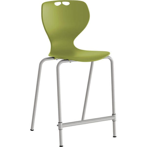 Stol Tarris Junior High, oliven sæde med alugråt stel – image 1