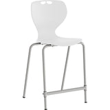 Stol Tarris Junior High, hvidt sæde med alugråt stel – image 1