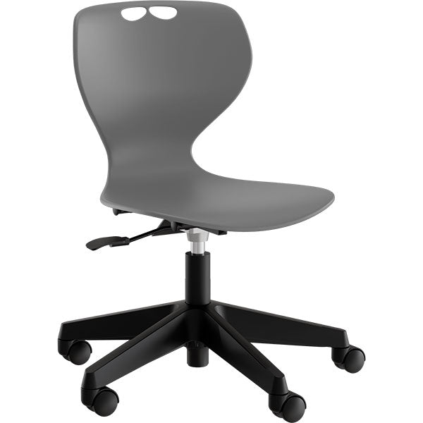 Stol Tarris 3D, gråt sæde med sort hjulkryds – image 1